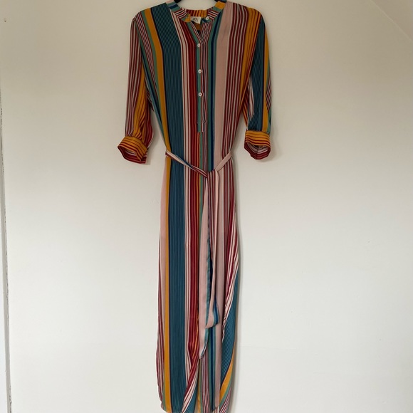 dRA Los Angelos Dream in Colour Jumpsuit Belted Wide Leg Multicolour Striped Jum - Picture 4 of 14